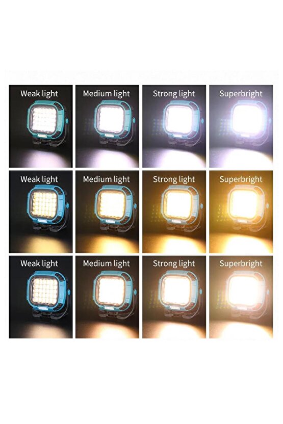 MX-W893 4000K - 7000K - Kırmızı 30 COB Ledli 30 Watt Çok Fonksiyonlu Çalışma Lambası (Po