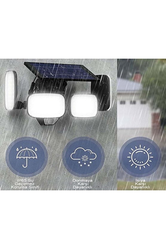 6V 3W Solar Panelli Hareket Sensörlü Ledli Lamba (PM-8048)