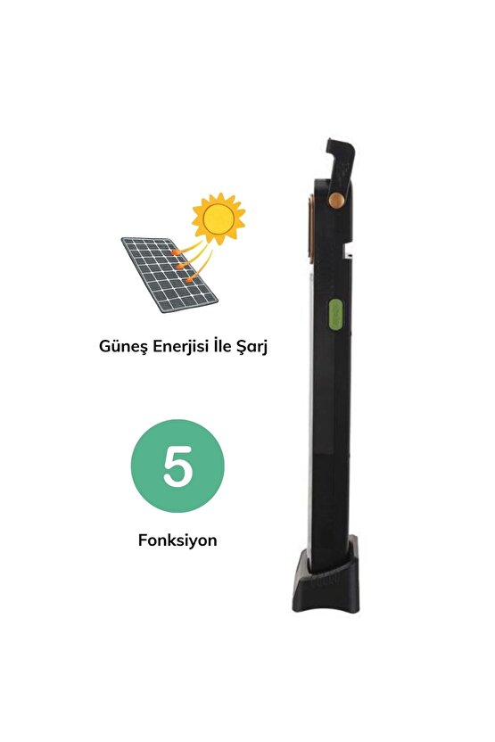- 5 Fonksiyonlu Güneş Enerjisi Ile Şarj Olabilen 48 Ledli Işıldak,aydınlatma Pr-3838