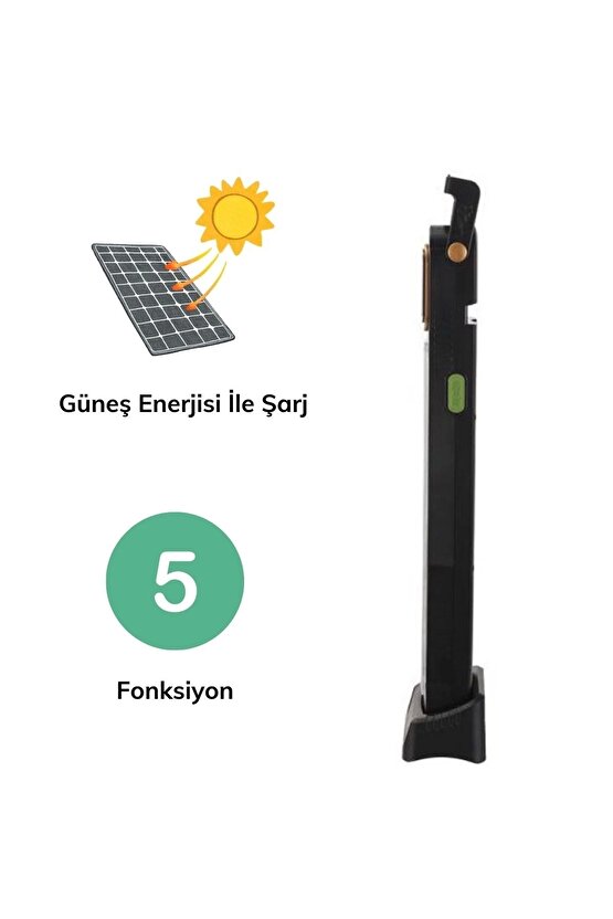 BUFFER® 5 Fonksiyonlu Güneş Enerjisi İle Şarj Olabilen 48 Ledli Işıldak,Aydınlatma PR-3838