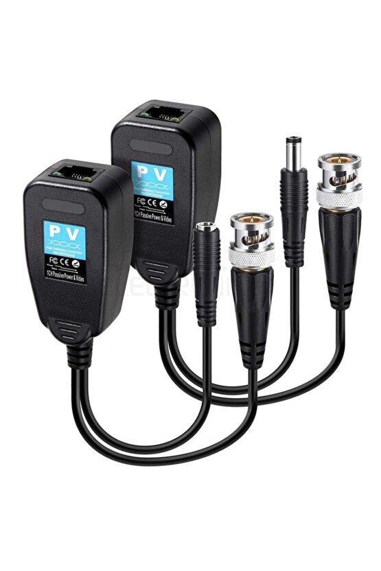 Pm-3898pv Bnc To Rj45 Vıdeo Balun + Power Konnektör