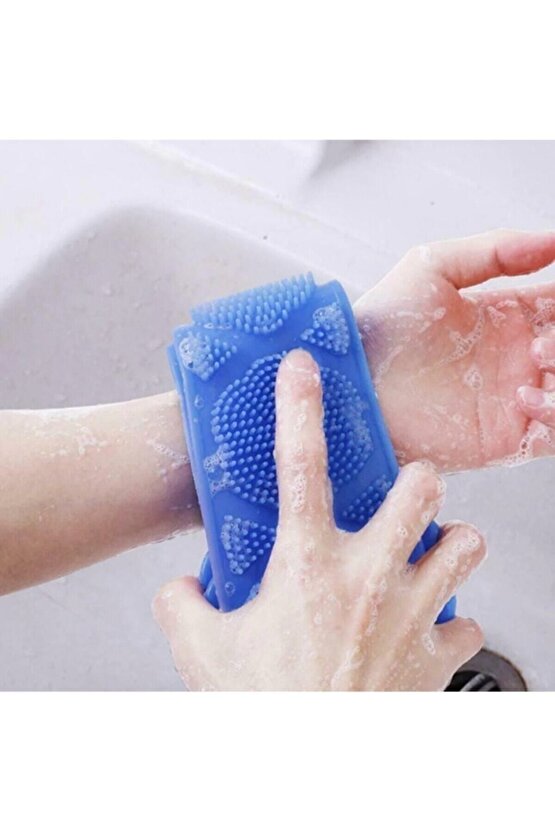 Banyo Sırt Kesesi Çift Taraflı Slıkon Duş Lifi Sırt Fırçası 60 Cm