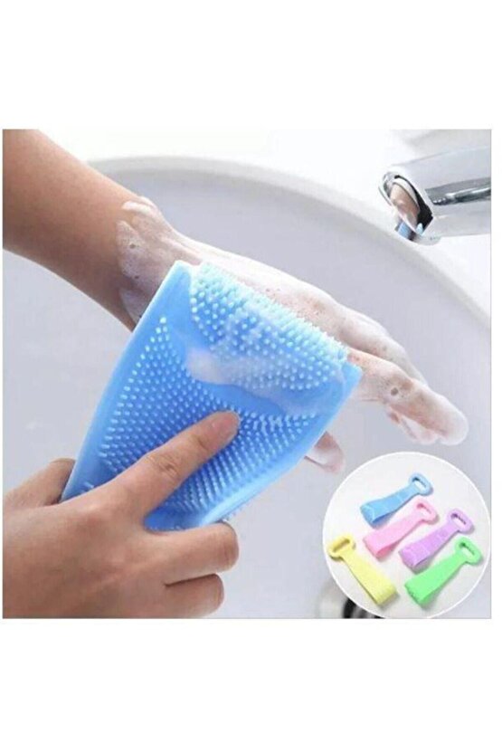 Banyo Sırt Kesesi Çift Taraflı Slıkon Duş Lifi Sırt Fırçası 60 Cm