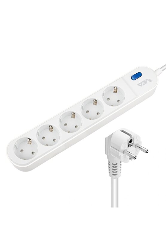 VE-VEGA105 A CLASS 5Lİ ANAHTARLI 1.5 METRE AKIM KORUMALI GRUP PRİZ (MADE IN MALAYSIA) (5047)