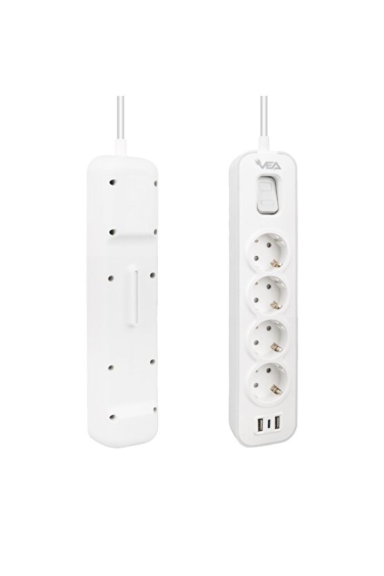 Ve-nova104u A Class 4lü 2 Usbli Anahtarlı 1.5 Metre Akım Korumalı Grup Priz (MADE IN MALAYSIA)