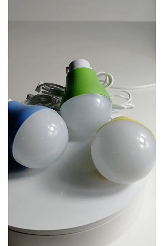 USB 5 Volt 5 Watt LED Ampul – 1 Metre Kablolu, Kamp ve Acil Durum Beyaz Işık