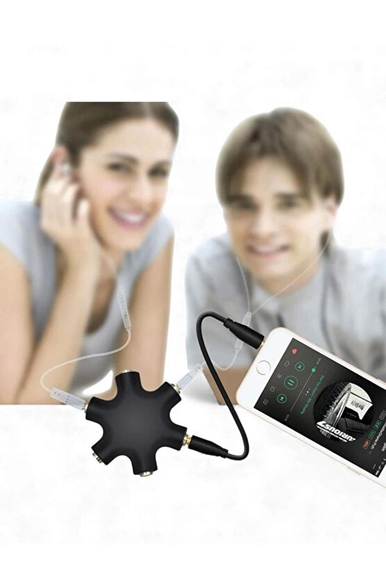 6’lı 3.5mm Stereo AUX Çoklayıcı – Çoklu Ses Bağlantı Splitter Adaptör (Kulaklık ve Hoparlör Uyumlu)