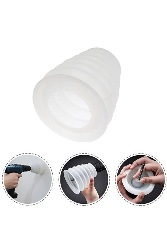 Matkap Ucu Toz Tutucu Beyaz Körük – 8.5x8.5x5 cm Toz Koruma Aparatı