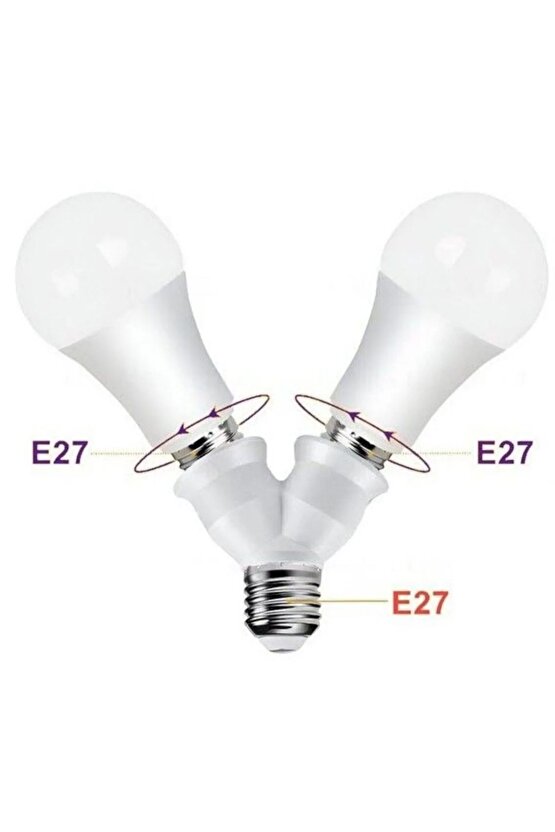 E27 Duy Çoğaltıcı – Tek Duydan Çift E27 Lamba Bağlantı Aparatı