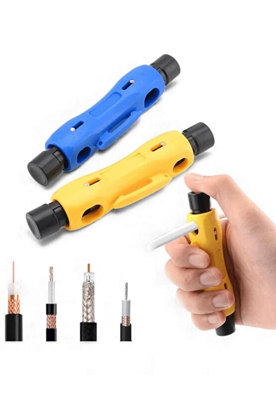 Koaksiyel Kablo Soyucu | RG59 RG6 RG7 RG11 Uyumlu, Ayarlanabilir, CAT ve Kamera Kablosu İçin