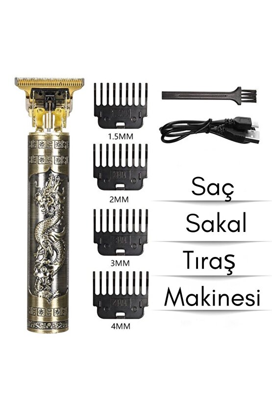 Şarjlı Saç Sakal Tıraş Makinesi | Kablosuz, Paslanmaz Çelik Bıçaklı, Ergonomik Tasarım