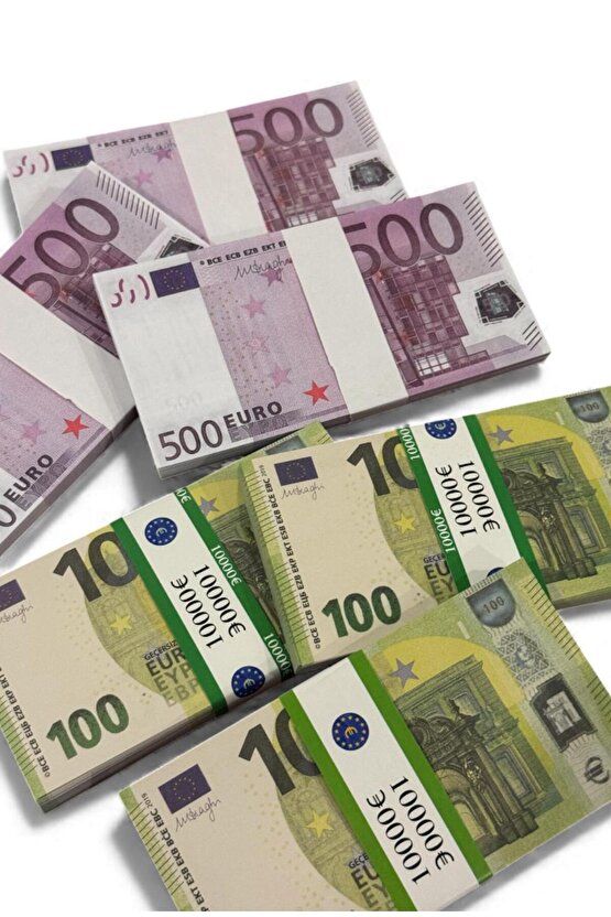 6 Deste Euro Şaka Parası Seti 3 X 500 € + 3 X 100 € Düğün Atma, Parti, Film Dekoratif Kullanım İçin