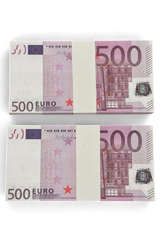 2 Deste 500 € Görünümlü Oyun Parası – Düğün Atma, Kına, Koleksiyon, Film Parası