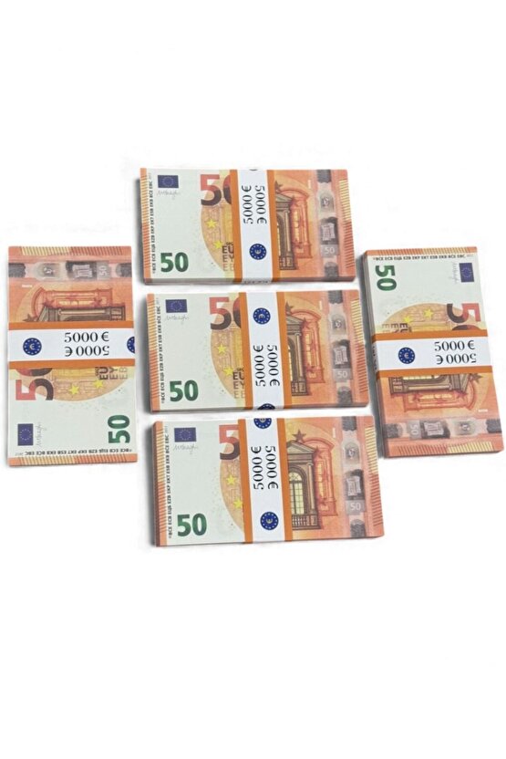 Gerçek Görünümlü 5 Deste 50 € Şaka Parası – Düğün, Koleksiyon İçin 50 EURO