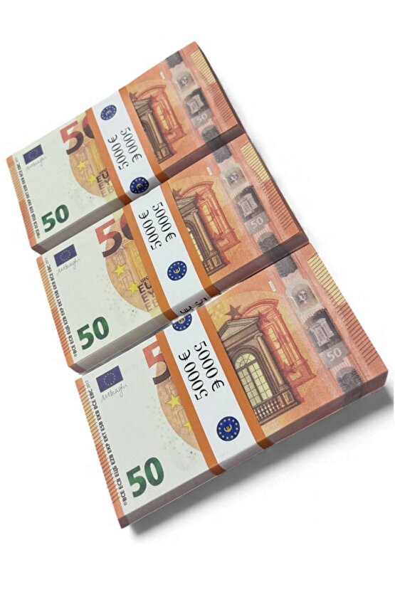 Eğlenceye Özel 3 Deste 50 € Şaka Parası – Düğün, Kına, Dekor ve Hediye Amaçlı 50 EURO
