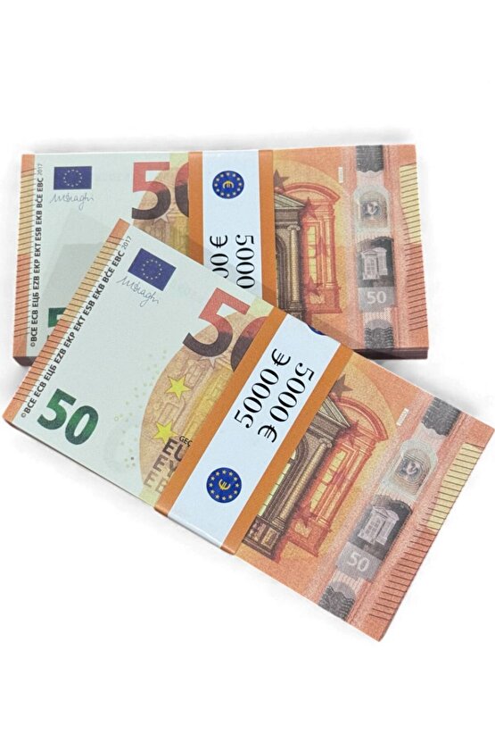 Gerçek Görünümlü 2 Deste 50 € Oyun Parası – Düğün Atma, Koleksiyon ve Şaka Amaçlı 50 EURO