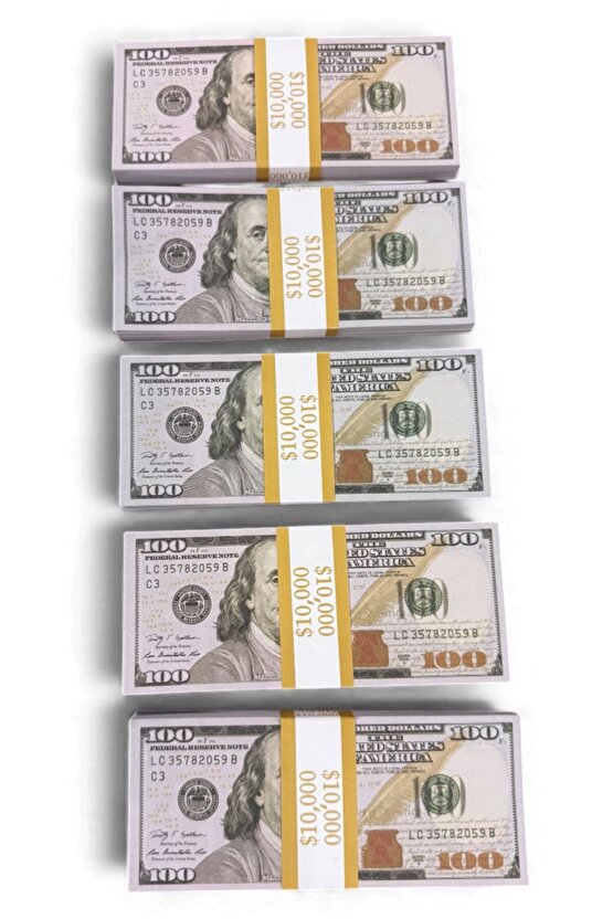 5 Deste 100 Dolar Film Seti & Fotoğraf Çekimi Dekor Parası – 5 Deste 100$ Prop Money (Gerçek Değil)