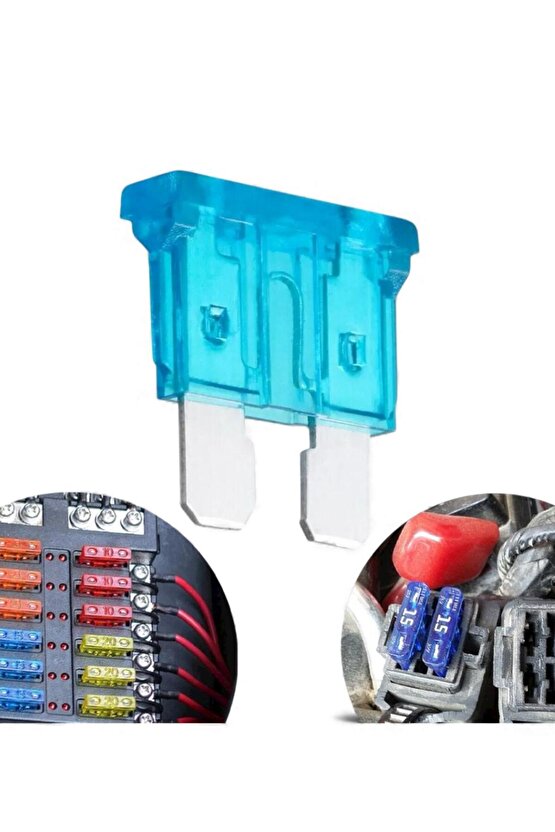 1 ADET - 15 Amper Bıçaklı Oto Sigortası – Aşırı Yük ve Kısa Devre Koruma, Mini Tip 12V24V Araç