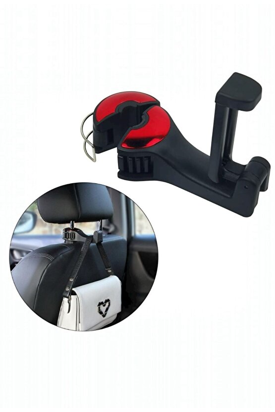 Oto Koltuk Arkası Kanca Askı + Telefon Tutucu – Evrensel Uyumlu 2’si 1 Arada Araç Aparatı