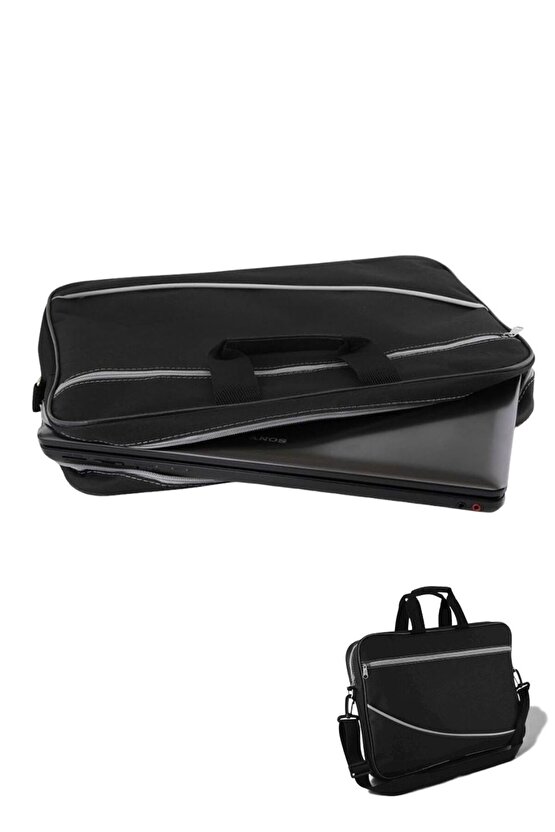 15.6″ Bilgisayar Notebook Sırt Çantası Siyah Gri – Ergonomik, Suya Dayanıklı Kumaş