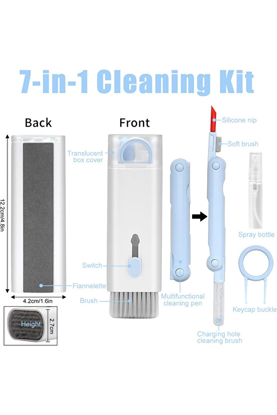 7in1 Elektronik Cihaz Klavye Temizleme Fırça Seti Telefon Tablet Kulak Al4042