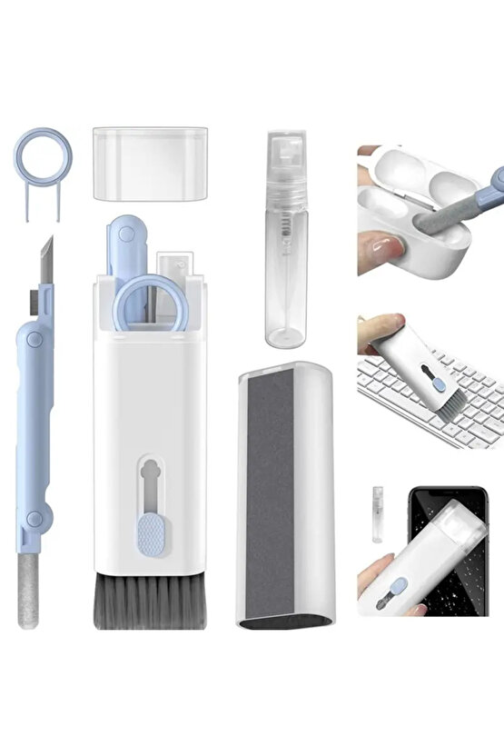 7-in-1 bilgisayar klavye temizleyici fırça kiti kulaklık temizleme kalem kulaklık klavye temizleme