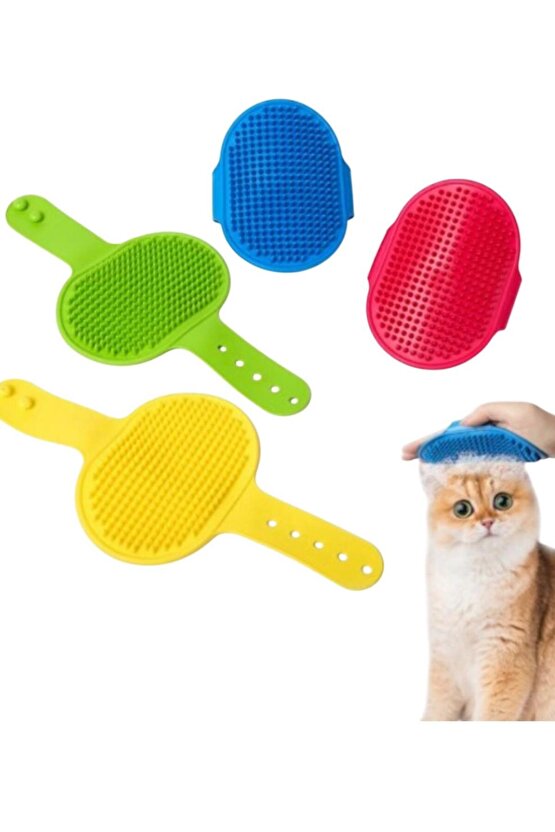 Evcil Hayvan Kedi Köpek Tüy Toplayıcı ve Köşe Kaşınma Silikon Fırçası Renkli