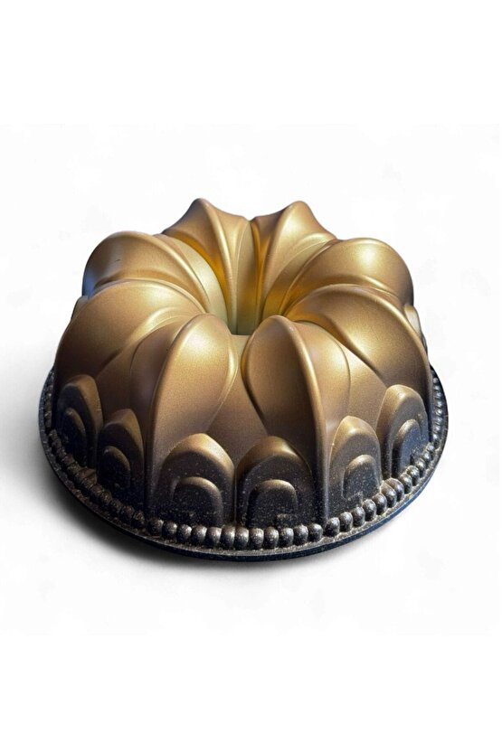 Lotus Desenli Döküm Kek Kalıbı – 23,5 cm x 10 cm | Yapışmaz Yüzeyli