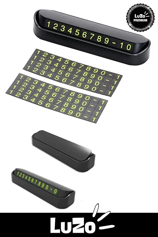 Premium Araç İçi Park Telefon Numarası Torpido Üstü Fosforlu Neon Aç Kapa Numaratör Cam Kartı 1 Adet