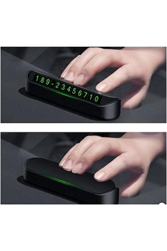 Araç İçi Fosforlu Numaratör Aç-Kapa Kutulu Araç Park Torpido Üstü Telefon Numarası Göstergesi