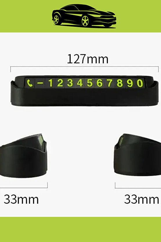 Trend Ürün Siyah Şık Tasarım Fosforlu Mıknatıslı Kişisel Araç Park Numaratörü İsteğe Bağlı AçKapa