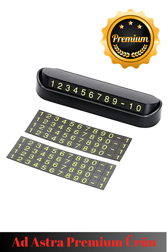 Trend Ürün Siyah Şık Tasarım Fosforlu Mıknatıslı Kişisel Araç Park Numaratörü İsteğe Bağlı AçKapa