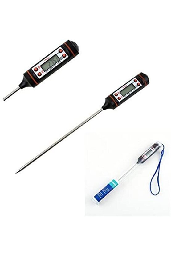 Dijital Sıvı ve Gıda Sıcaklık Ölçer, LCD Termometre, Mutfak ve İçecek Takip Cihazı