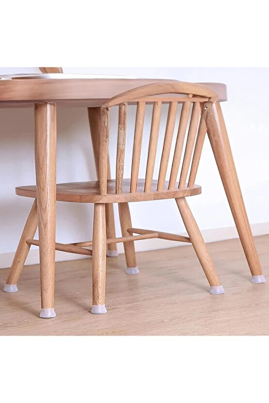 24 Adet Masa Sandalye Koruyucu, Masa Sandalye Kaydırmaz, Zemin Koruyucu Silikon Pabuç