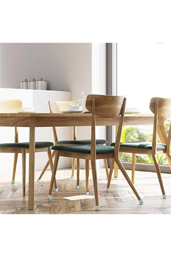 8 Adet Silikon Masa Ve Sandalye Ayağı İçin Kaydırmaz Çizdirmez Mobilya Çorabı Gri