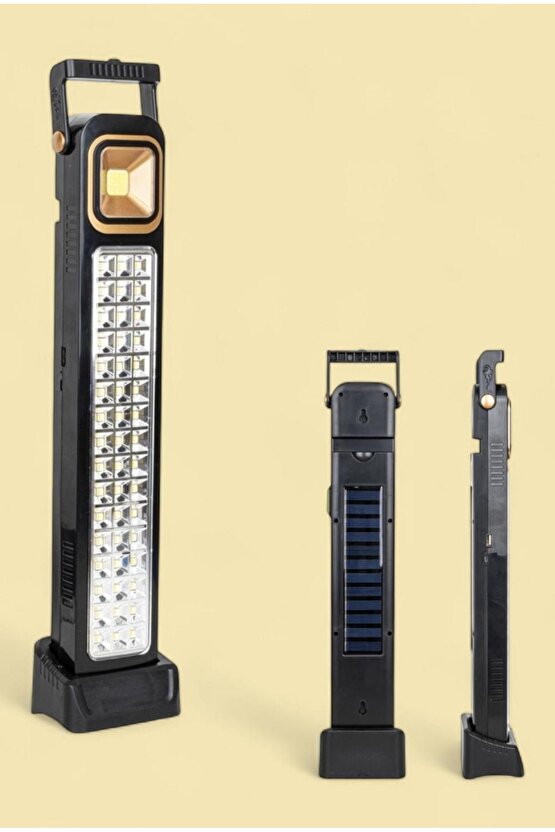 48 LEDli 45W Güneş Enerjili ve Şarjlı Işıldak | Solar Kamp Lambası