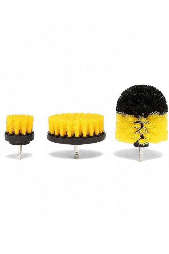3’lü Matkap Ucu Fırça Seti – Çok Amaçlı Temizlik Aparatı (Banyo, Mutfak, Araba, Fayans, Halı)