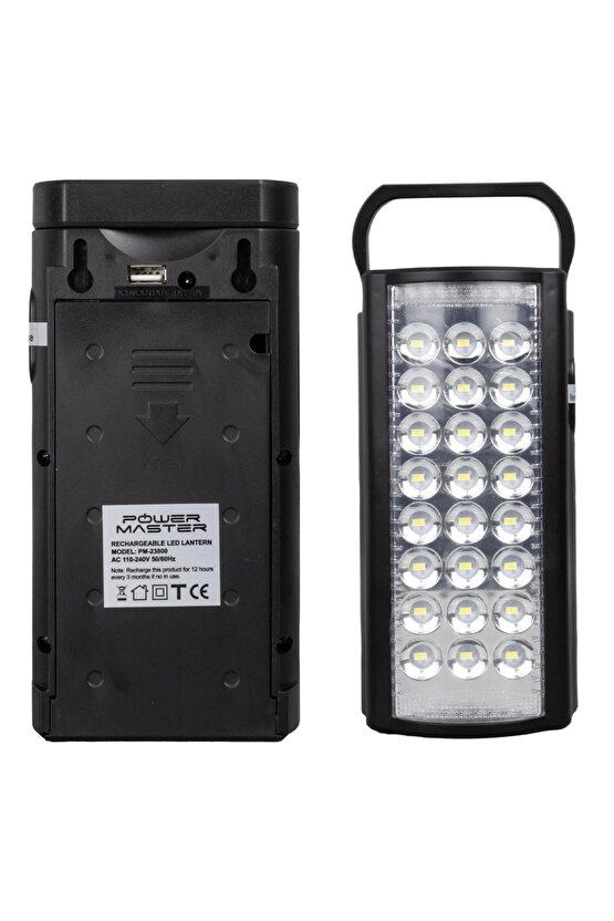 Pm-23800 24 Ledli Telefon Şarj Edebilen Işıldak 6v4a Akülü * Powerbank Özellikli