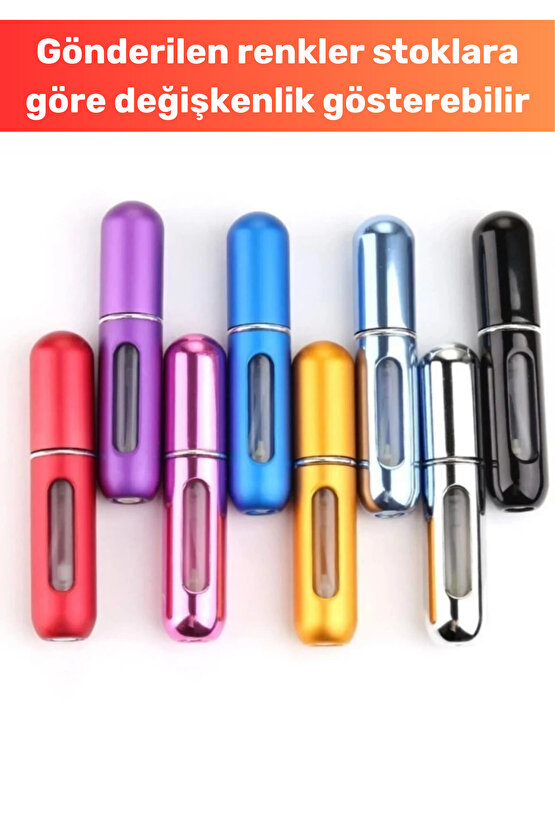 Parfüm Şişesinden Doldurulabilir Taşınabilir Çanta İçi Seyahat Mini Cep Parfüm Şişesi 5 ml - 4 Adet
