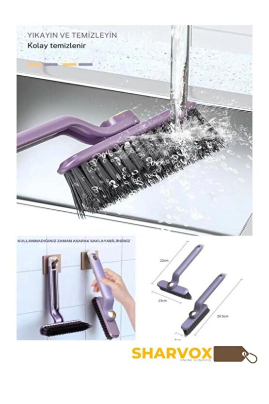 Temizlik Fırçası 360 Derece Döner Başlıklı Dar Alan Cımbızlı Toz Mutfak Banyo Temizlik Fırçası