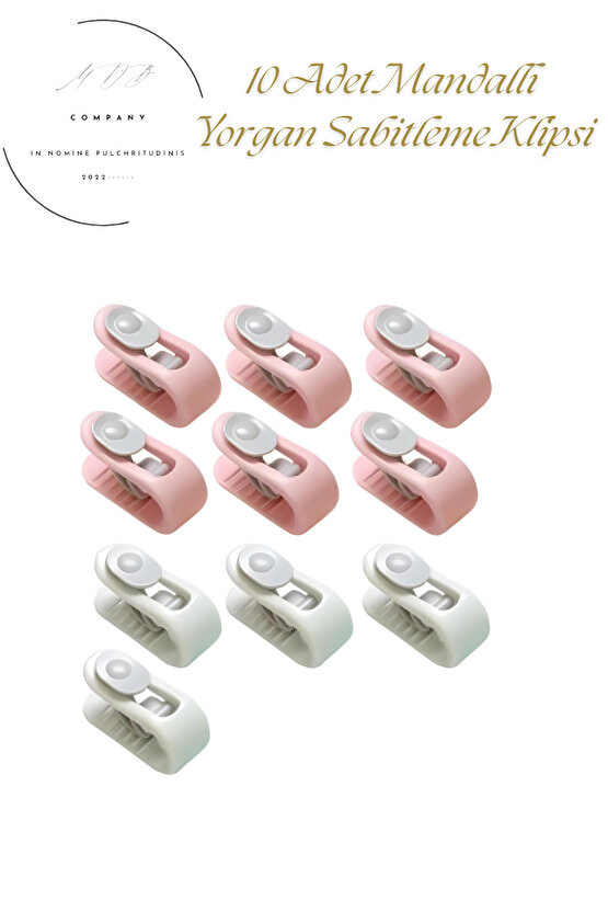 10 Adet Karışık Renk Mandallı Yorgan Nevresim Sabitleme Klipsi Kayma Önleyici Çarşaf Sabitleme