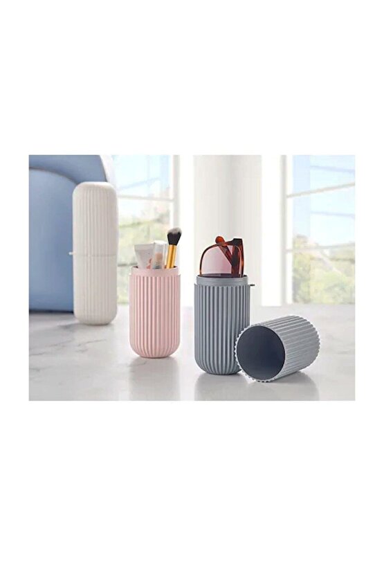 2 Adet Gözlük, Diş Fırçası, Kalemlik Makyaj Malzemesi Saklama Kutusu, Çok Amaçlı Saklama Kabı