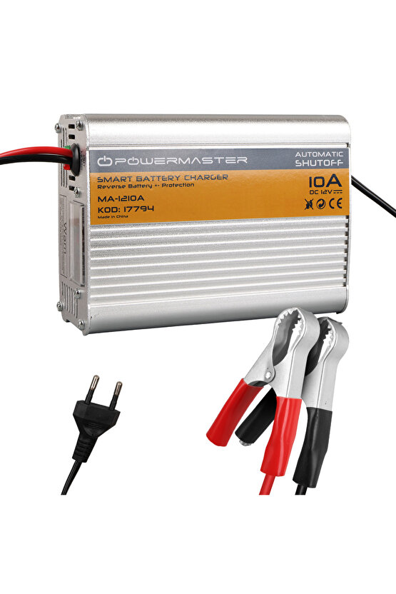MA-1210A 12 Volt - 10 Amper Akıllı Hızlı Akü Şarj Cihazı Analog Amper Göstergeli