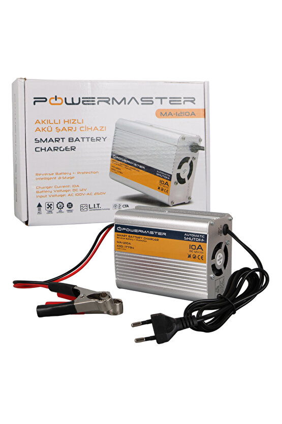 MA-1210A 12 Volt - 10 Amper Akıllı Hızlı Akü Şarj Cihazı Analog Amper Göstergeli