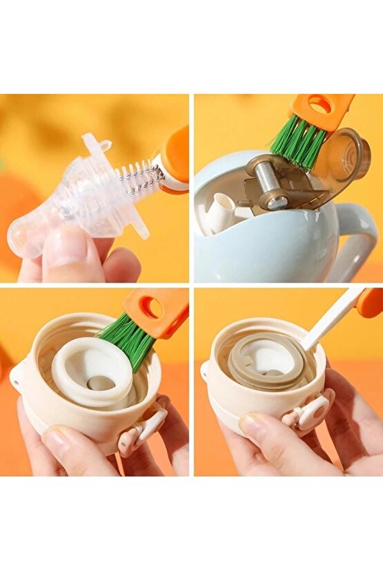 Çok Amaçlı Şişe Kapak Temizleme Fırçası Çift Taraflı Mini Detay Temizlik Fırçası