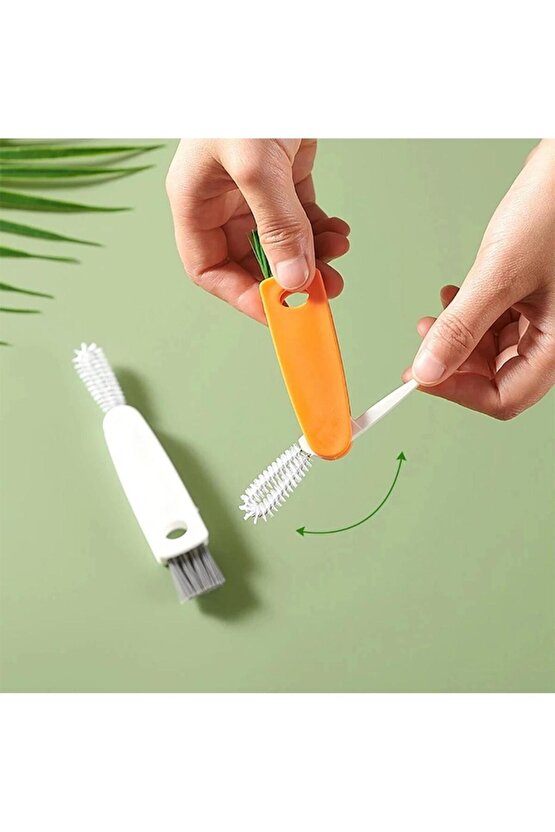 Çok Amaçlı Şişe Kapak Temizleme Fırçası Çift Taraflı Mini Detay Temizlik Fırçası