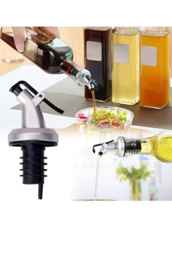 3lü Adet Kapaklı Şişe Ucu Servis Aparatı Damlalık Yağdanlık Tıpa Tapa Mantar