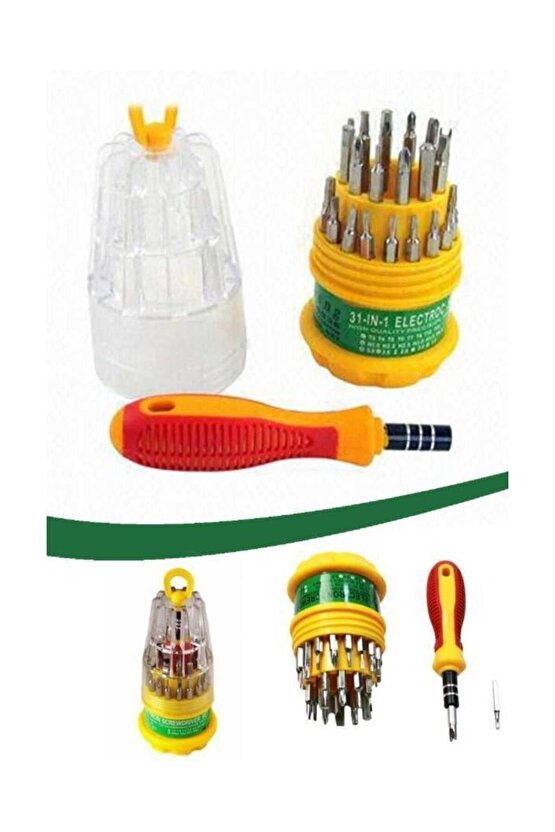 Marka Farklı Olabilir 31 Parça Yumurta Şeklinde Tornavida Bits Uç Seti Telefon Tamir Elektronik