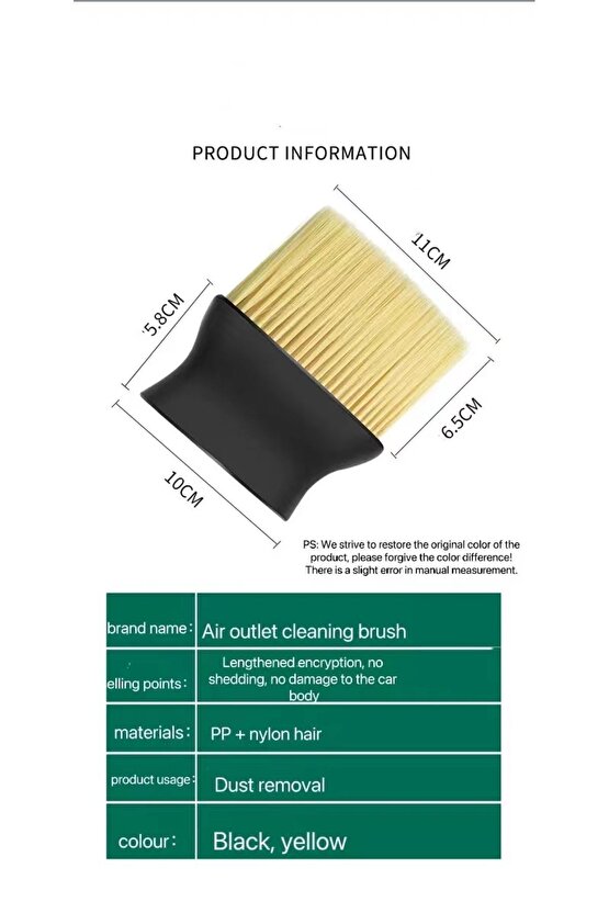 Araç İçi Detaylı Temizlik Fırçası Oto Araba Klima Havalandırma Premium Yumuşak Tüylü Fırça