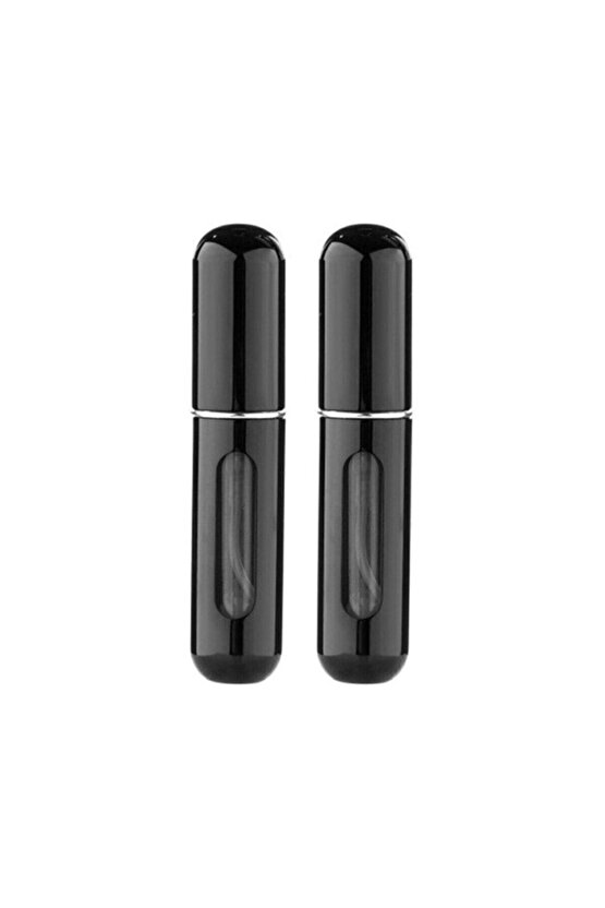 Cep Parfüm Şişesi 5 ml Doldurulabilir Atomizer - 2 Adet Siyah